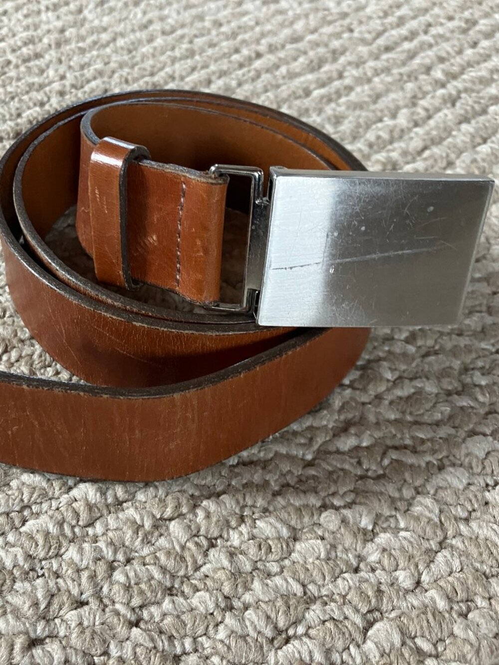 Trafalgar LTD Belt French Box Calf Leather Brown Handmade USA 40 Rachet
